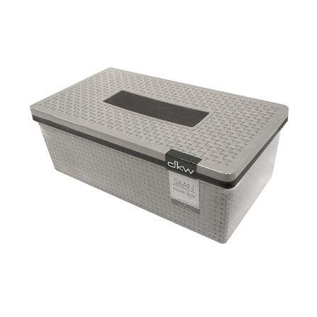 กล่องใส่ทิชชูแผ่นยาว PP SAAN สีเทา