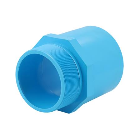 ข้อต่อตรงเกลียวนอก-หนา SCG 4 นิ้ว สีฟ้า