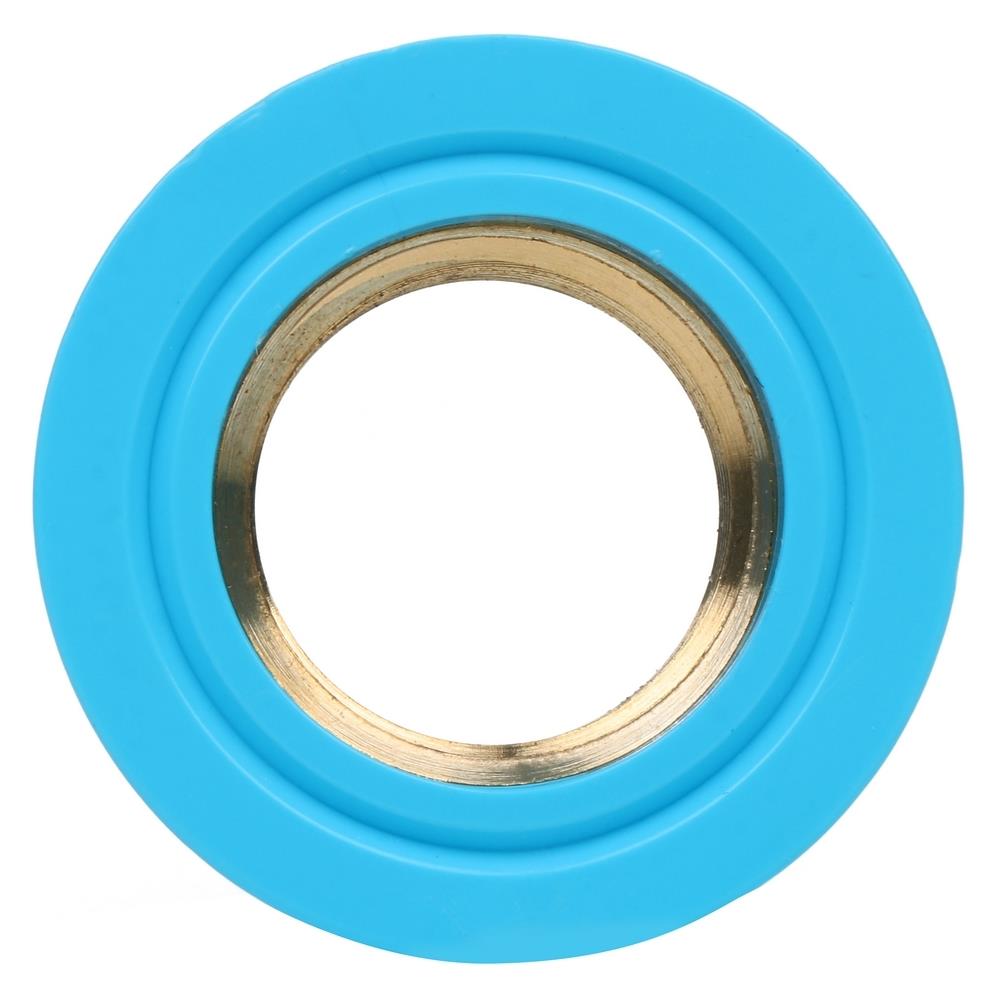 ข้อต่อตรงเกลียวในทองเหลือง SCG 1/2 นิ้ว สีฟ้า