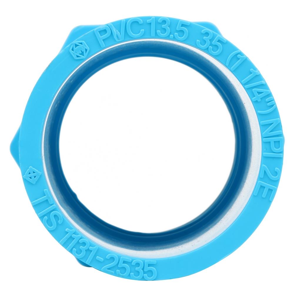 ข้อต่อตรงเกลียวใน-หนา SCG 1 1/4 นิ้ว สีฟ้า