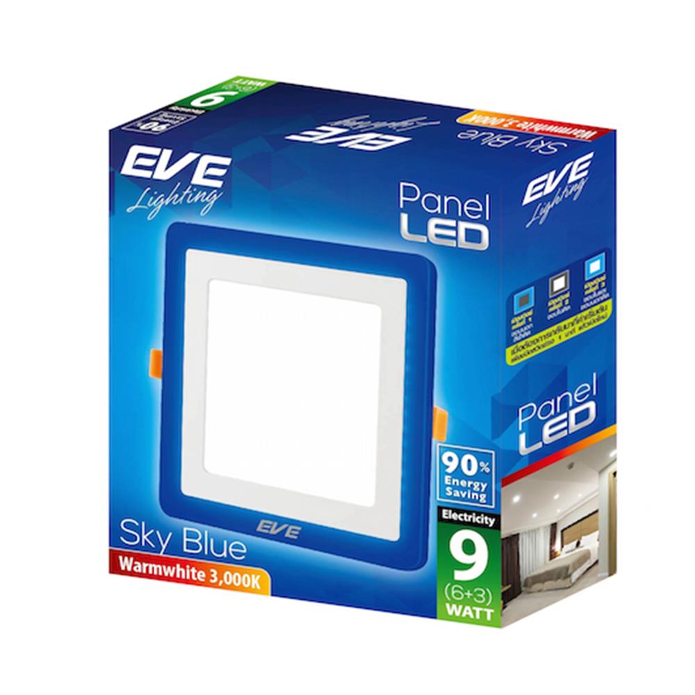 ดาวน์ไลท์ LED EVE SKYBLUE SQUARE 542808 4 นิ้ว 9 วัตต์ WARM WHITE สีขาว