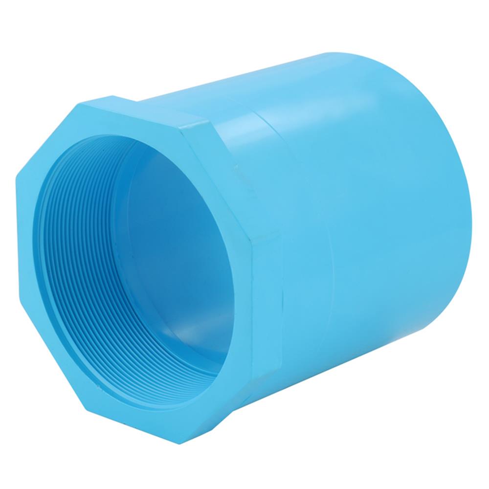 ข้อต่อตรงเกลียวใน-หนา SCG 4 นิ้ว สีฟ้า