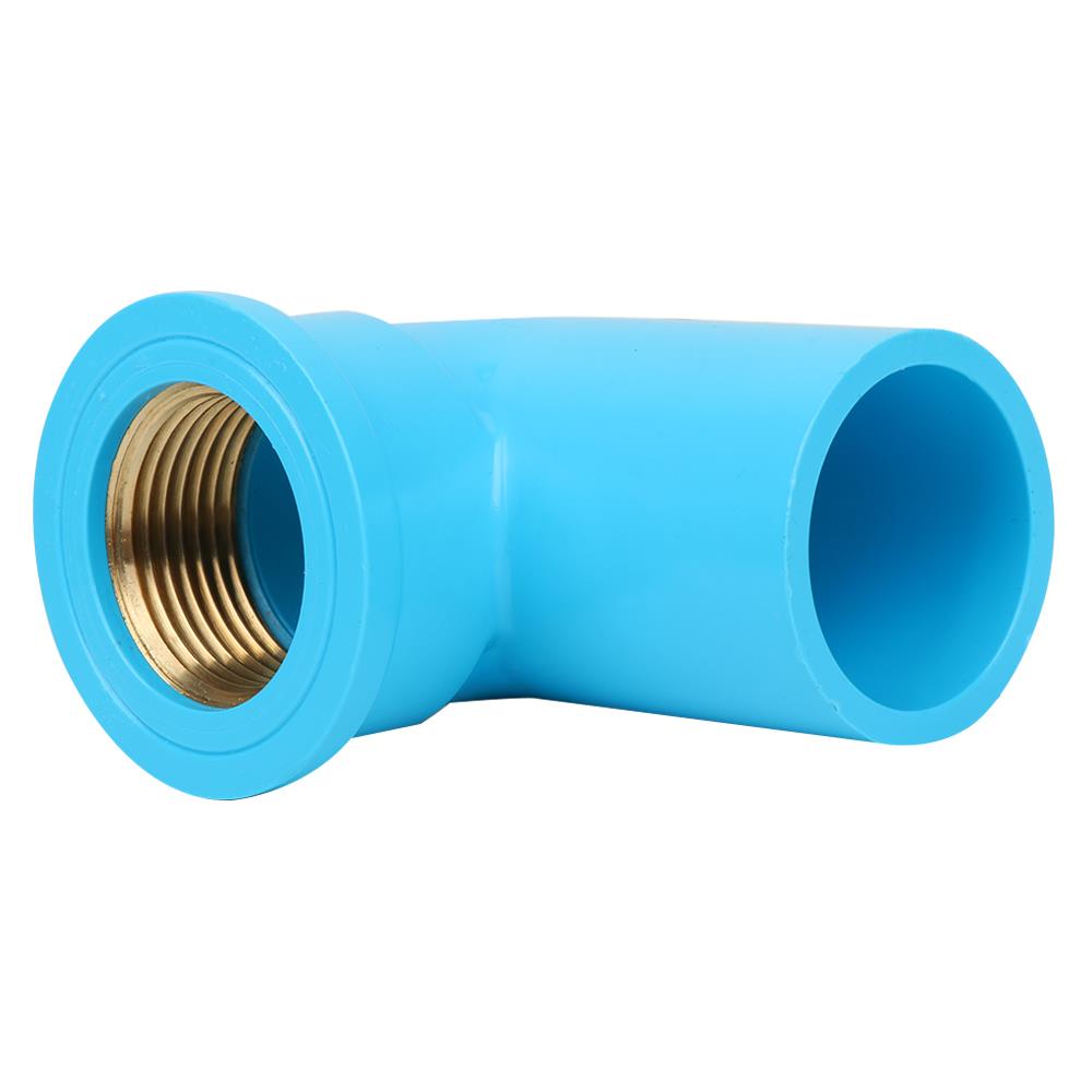 ข้องอ 90 เกลียวในทองเหลือง SCG 1 นิ้ว สีฟ้า