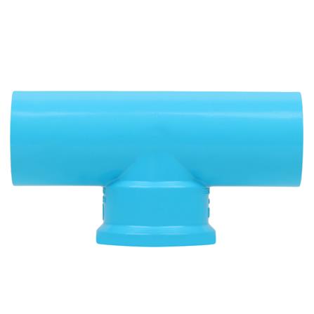 ข้อต่อสามทางเกลียวในทองเหลือง SCG 3/4 นิ้ว สีฟ้า_0