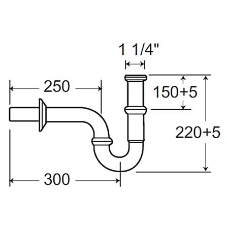 ท่อน้ำทิ้งอ่างล้างหน้าพีแทรป AMERICAN STANDARD A-8100-N 30 ซม._1