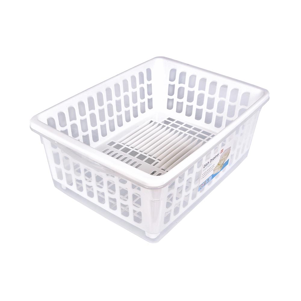 ชั้นคว่ำจานพลาสติกมีฝาครอบ JCJ NEW2400 สีขาว