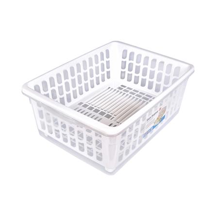 ชั้นคว่ำจานพลาสติกมีฝาครอบ JCJ NEW2400 สีขาว_3