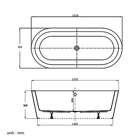 อ่างอาบน้ำ COTTO BT207EP(H) 171.5 ซม. สีขาว_1