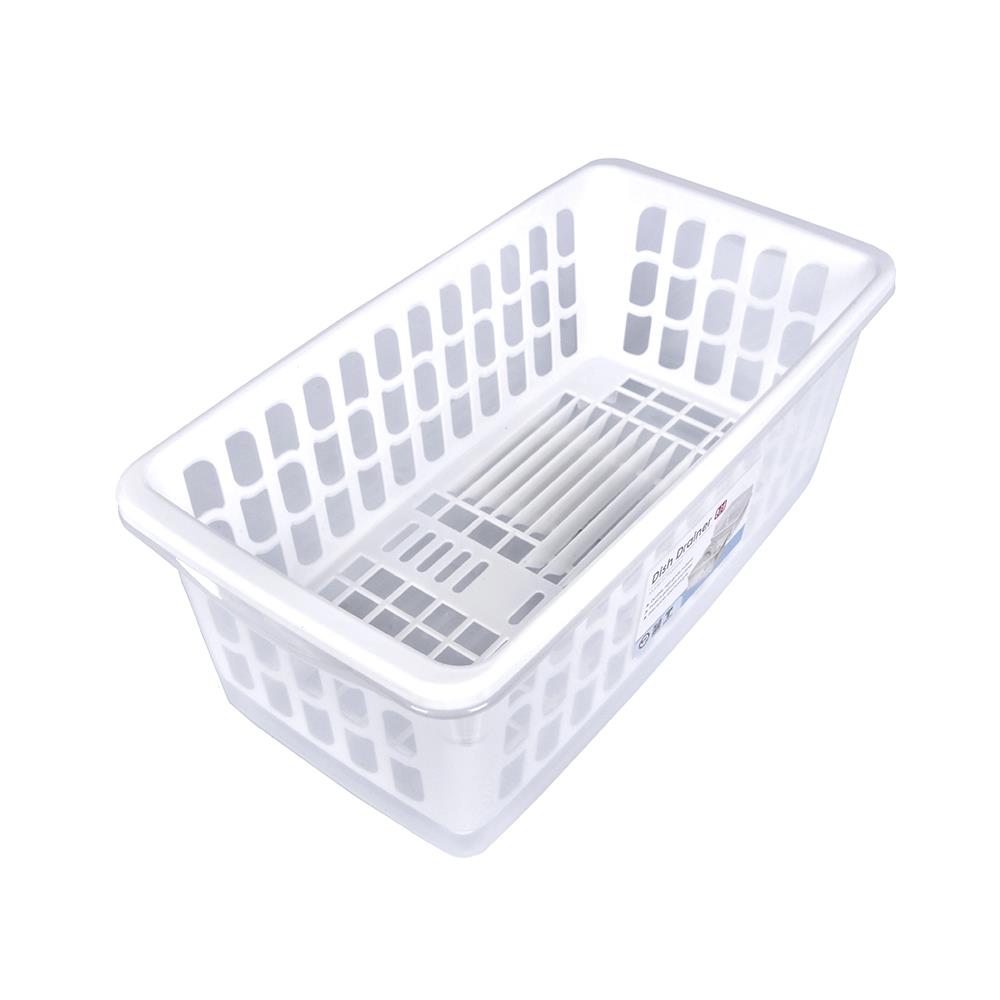 ชั้นคว่ำจานพลาสติกมีฝาครอบ JCJ NEW2401 สีขาว