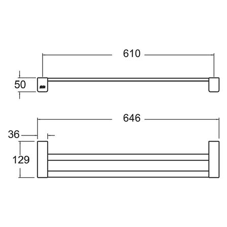 ราวแขวนผ้า AMERICAN STANDARD K-1394-52-N สีโครม_1