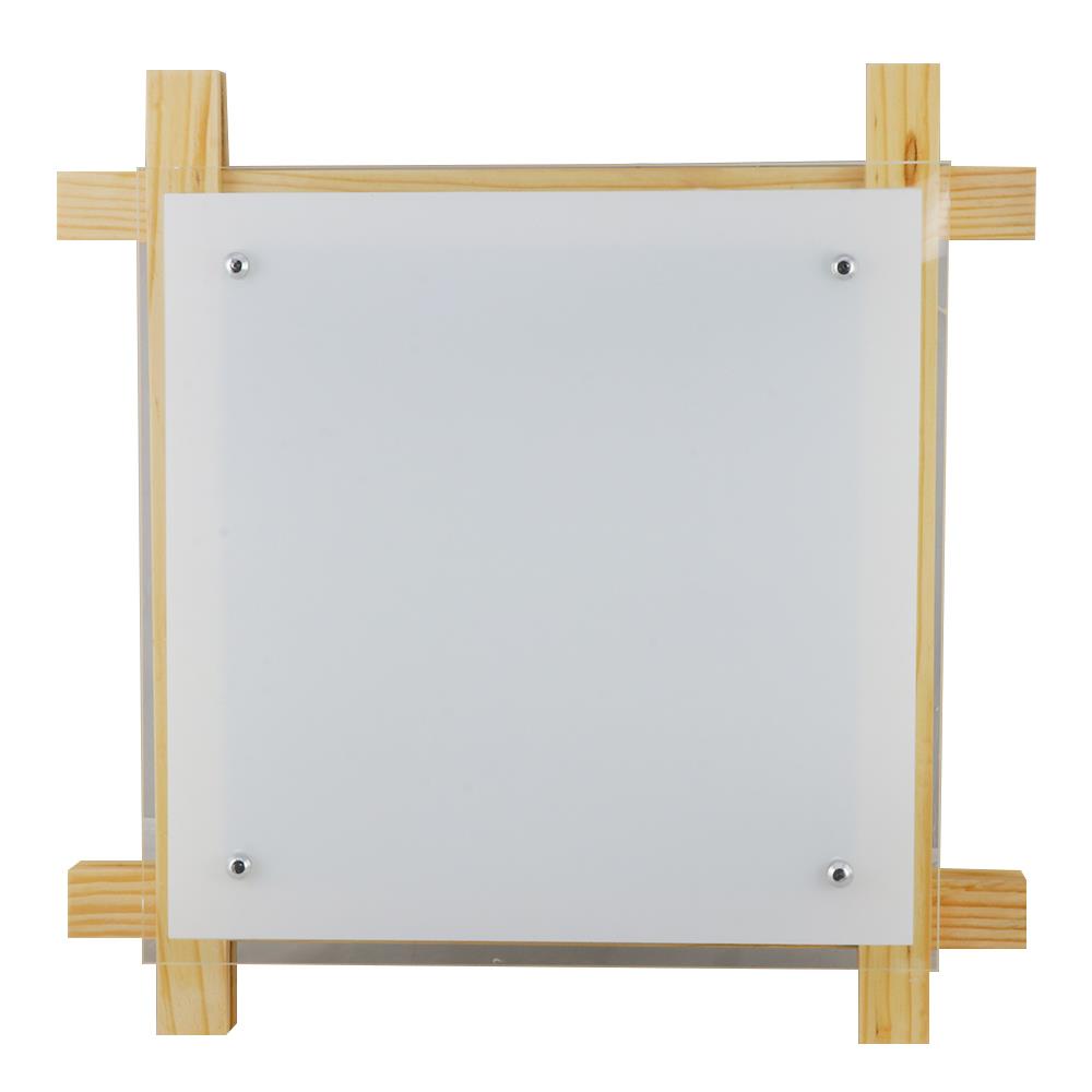 ไฟเพดาน 8107-3 CST แก้ว/ไม้ CONTEMPORARY สีขาว 16 นิ้ว