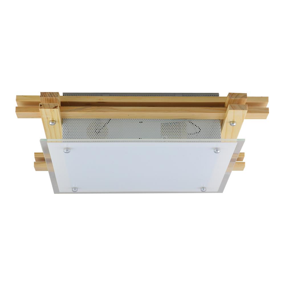 ไฟเพดาน 8107-3 CST แก้ว/ไม้ CONTEMPORARY สีขาว 16 นิ้ว