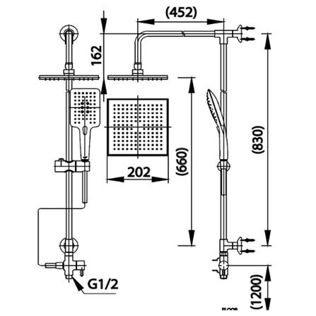 ฝักบัว RAIN SHOWER น้ำอุ่น COTTO CT623Z95Z89_1