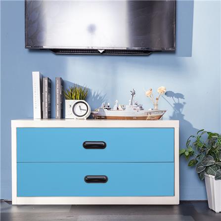 ตู้ลิ้นชักเหล็ก 2 ลิ้นชัก KIOSK USB-4 สีขาว/ฟ้า_3