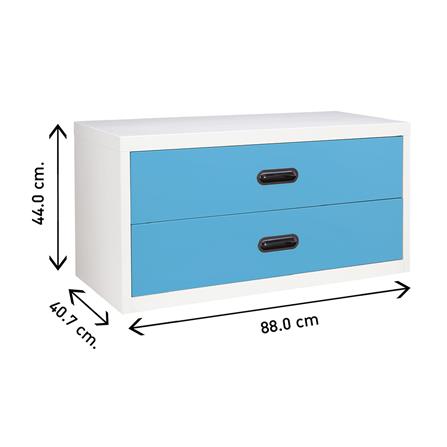 ตู้ลิ้นชักเหล็ก 2 ลิ้นชัก KIOSK USB-4 สีขาว/ฟ้า_4