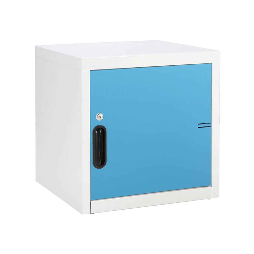ตู้เหล็กบานเปิดทึบ KIOSK UNI-1 สีขาว/ฟ้า