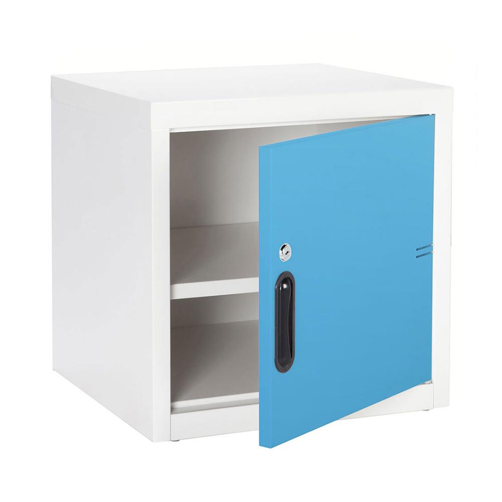 ตู้เหล็กบานเปิดทึบ KIOSK UNI-1 สีขาว/ฟ้า