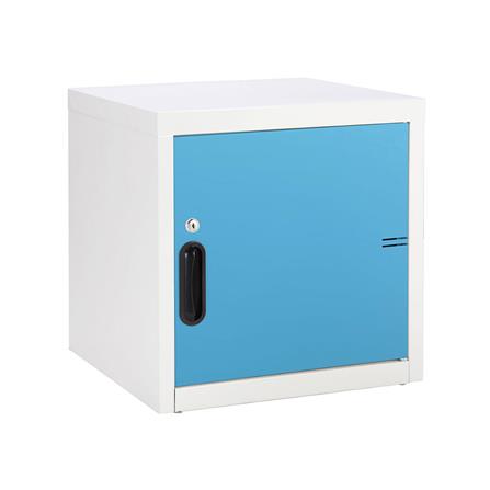 ตู้เหล็กบานเปิดทึบ KIOSK UNI-1 สีขาว/ฟ้า