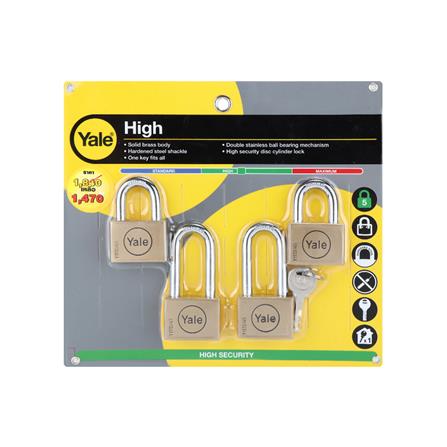 กุญแจคีย์อะไลท์ YALE BD45SS2LS2P4 45 มม. สีทองเหลือง (แพ็ก 4 ชิ้น)_3
