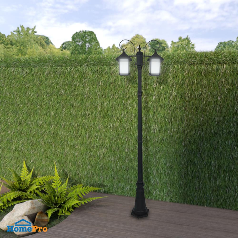 ไฟสนาม CARINI 8518/2 อลูมิเนียม/แก้ว คลาสสิก SBK 2หัว