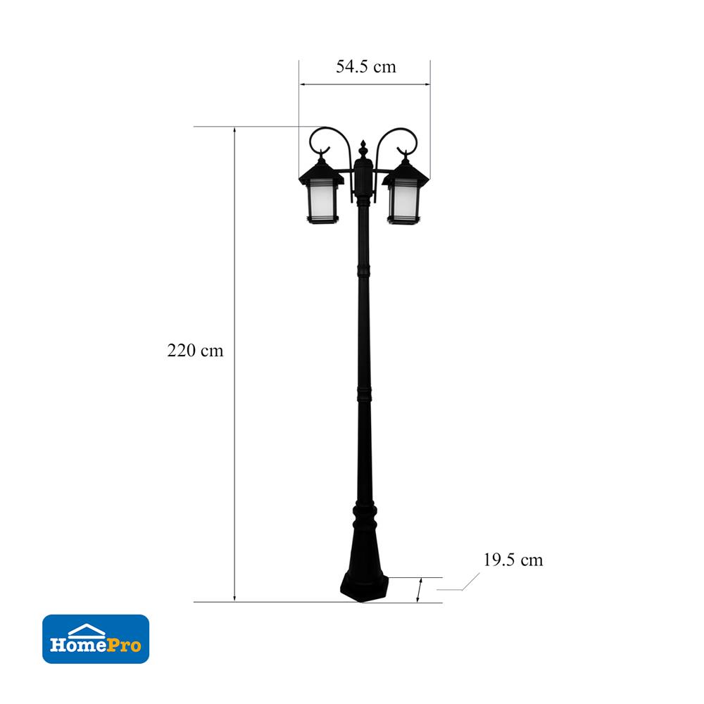 ไฟสนาม CARINI 8518/2 อลูมิเนียม/แก้ว คลาสสิก SBK 2หัว