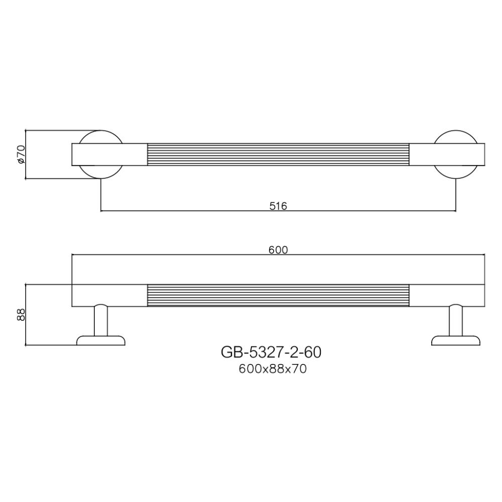 ราวพยุงกันลื่นแบบตรง WS GB-5327-2/60