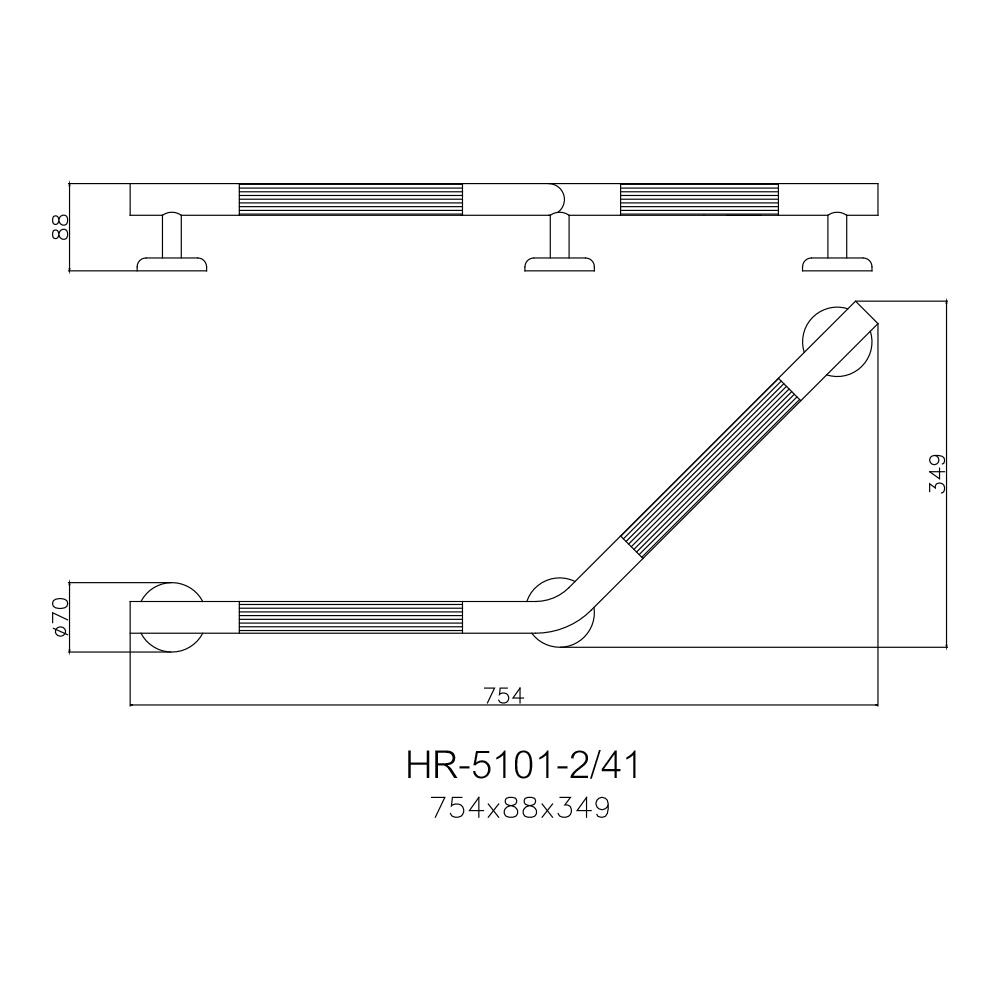ราวพยุงกันลื่น รูปตัว V HR-5101-2/41