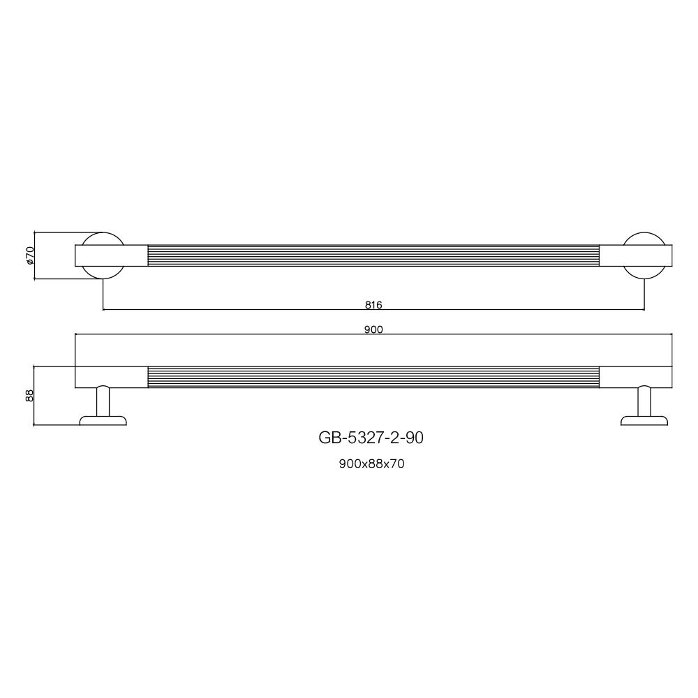 ราวพยุงกันลื่น แบบตรง GB-5327-2/90