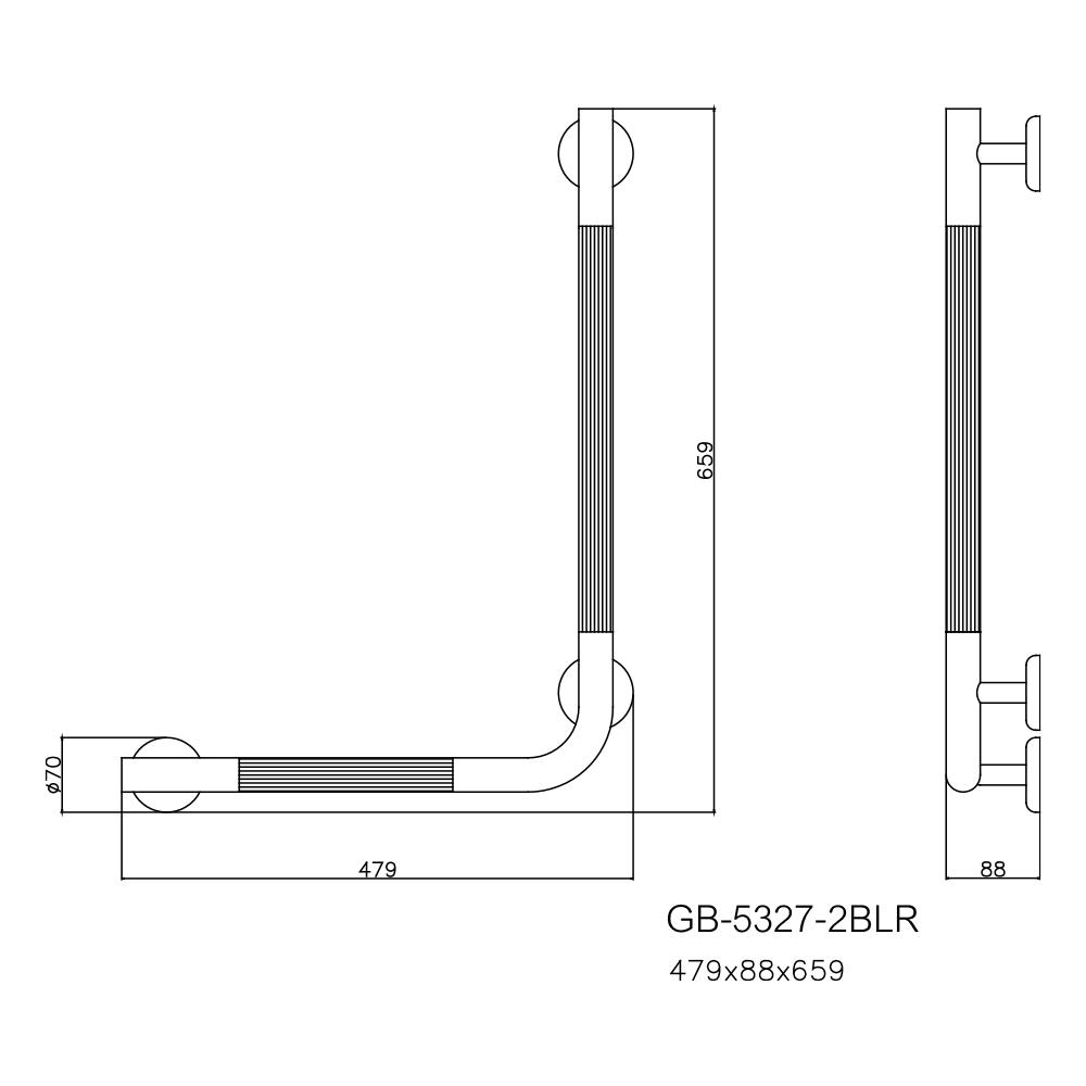 ราวพยุงกันลื่น รูปตัว L WS GB-5327-2BL/R