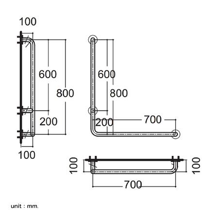 ราวมือจับ แบบตัว L AMERICAN STANDARDAMS HR-380570-01R_1