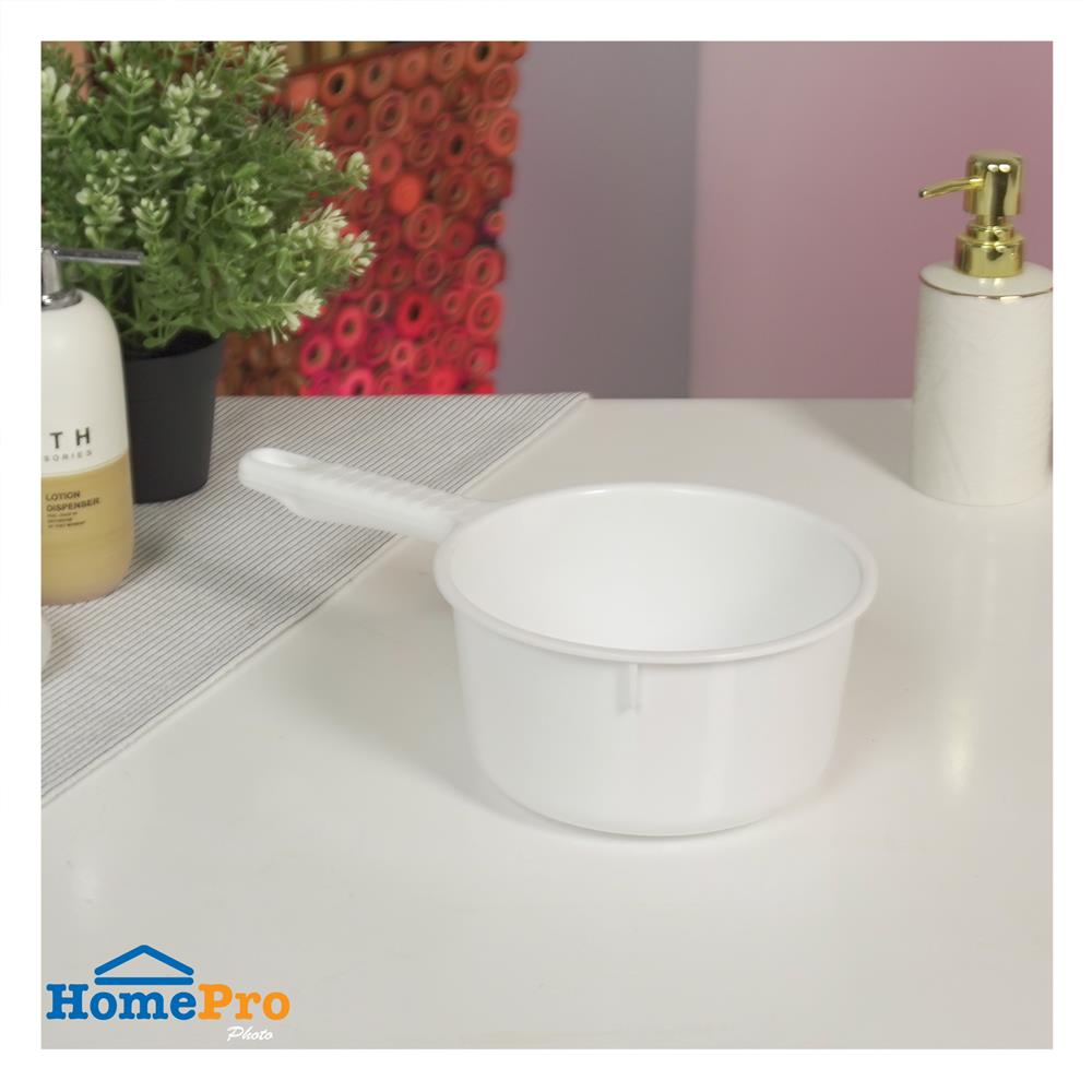 ขันน้ำกลมมีด้าม PLIM 16.5cm สีขาว