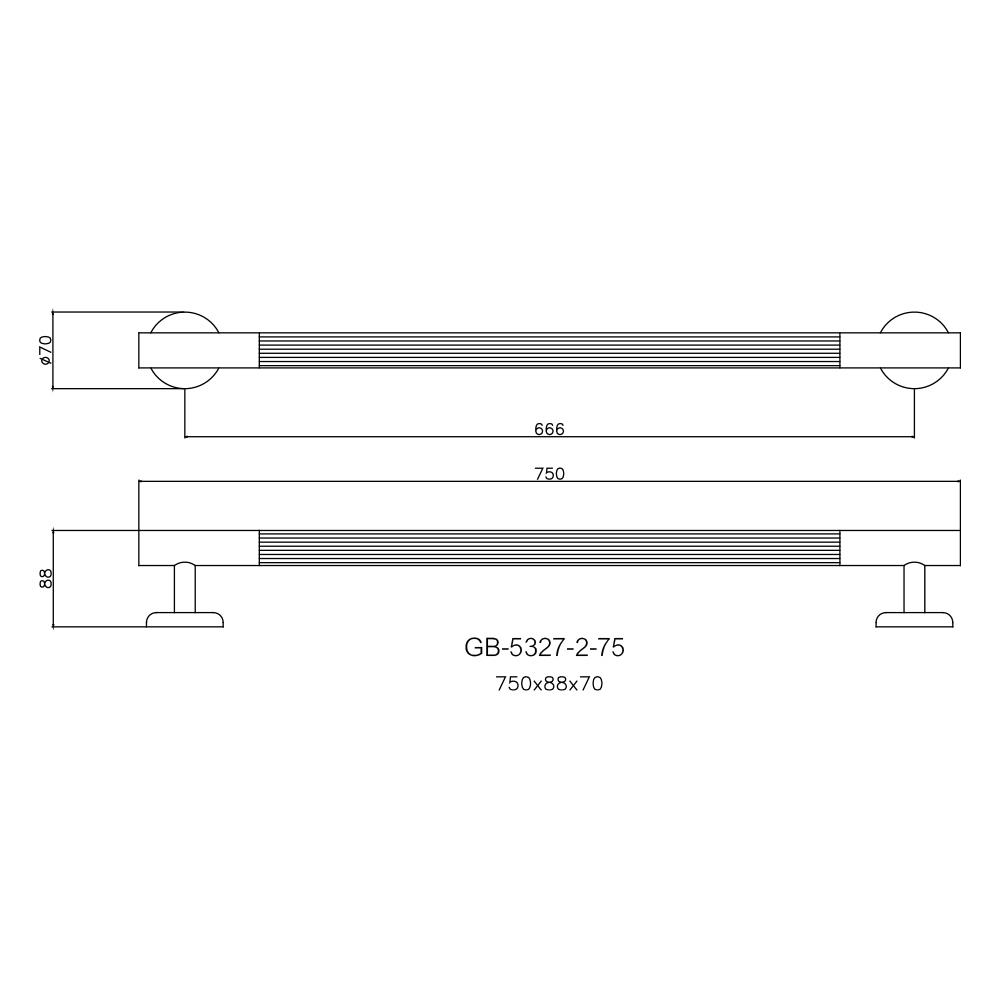 ราวพยุงกันลื่นแบบตรง WS GB-5327-2/75
