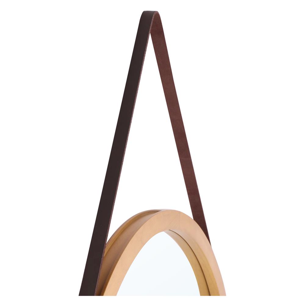 กระจกเงากรอบไม้กลมสายหนัง MOYA TK-ML-A01 60x60 ซม.