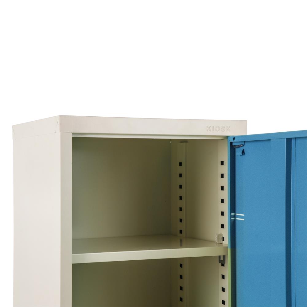 ตู้เหล็กบานเปิดทึบ KIOSK UDB-1 BO สีขาว/ฟ้า