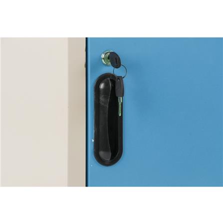 ตู้เหล็กบานเปิดทึบ KIOSK UDB-1 BO สีขาว/ฟ้า_1