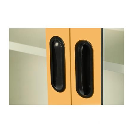 ตู้เหล็กสูงบานเปิดกระจก KIOSK MAX-052 สีขาว/ส้ม_3