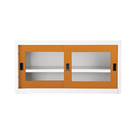 ตู้เหล็กบานเลื่อนกระจก KIOSK USB-2 OR สีขาว/ส้ม_0