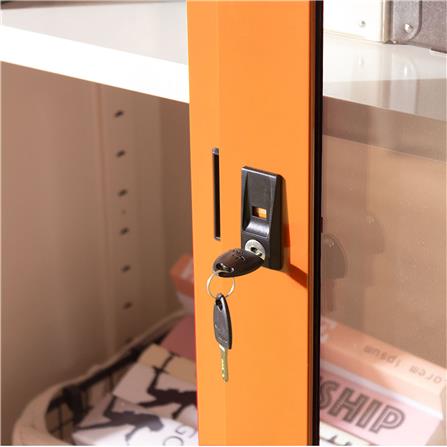 ตู้เหล็กบานเลื่อนกระจก KIOSK USB-2 OR สีขาว/ส้ม_3