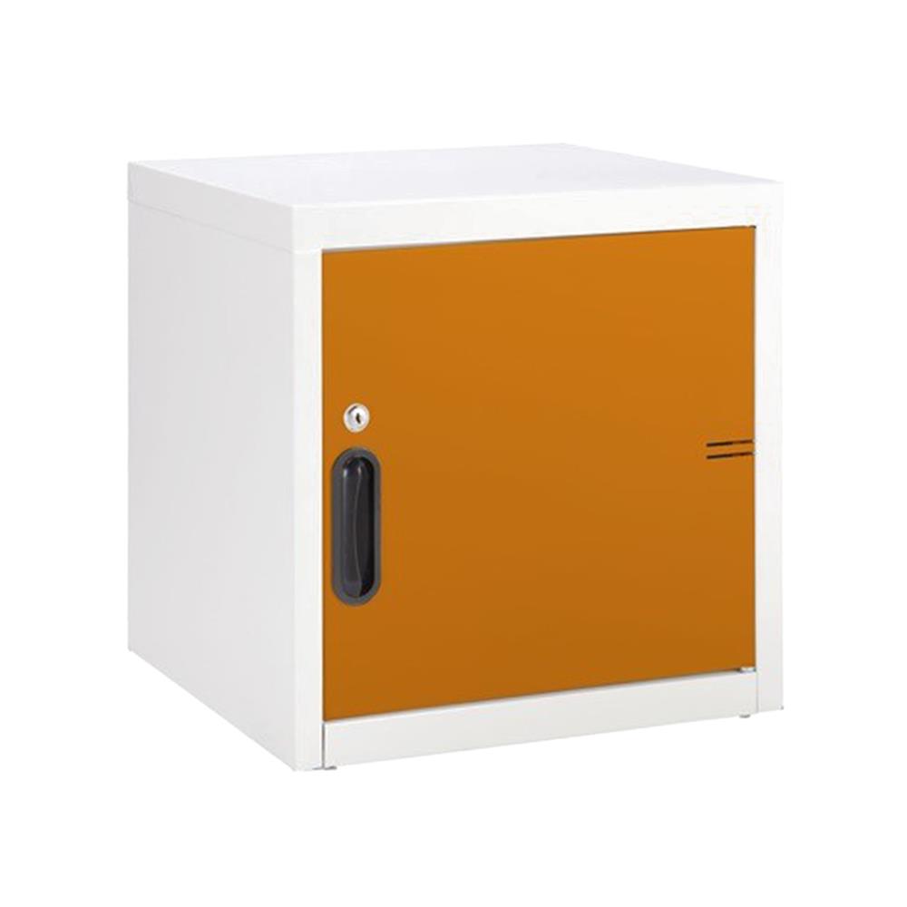 ตู้เหล็ก บานเปิดทึบ KIOSK UNI-1 OR สีขาว/ส้ม