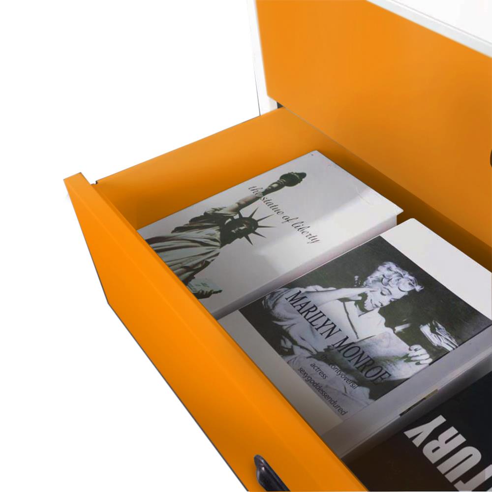 ตู้ลิ้นชักเหล็ก 2 ลิ้นชัก KIOSK USB-4 สีขาว/ส้ม