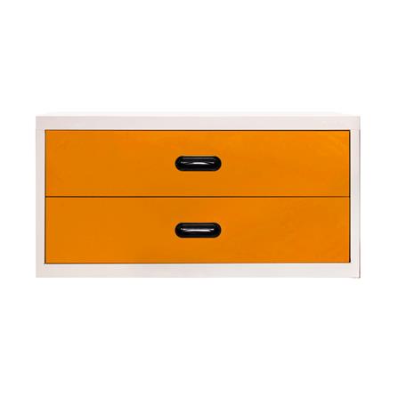 ตู้ลิ้นชักเหล็ก 2 ลิ้นชัก KIOSK USB-4 สีขาว/ส้ม_0