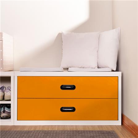 ตู้ลิ้นชักเหล็ก 2 ลิ้นชัก KIOSK USB-4 สีขาว/ส้ม_3