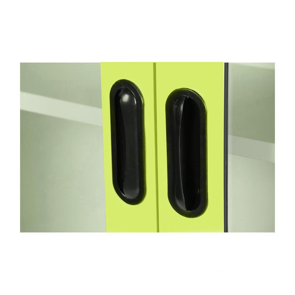 ตู้เหล็กสูงบานเปิดกระจก KIOSK MAX-052 สีขาว/เขียว