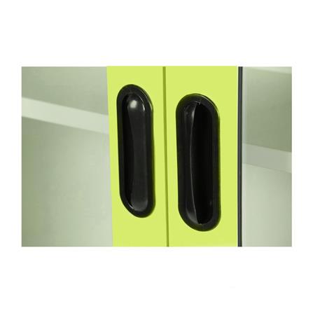 ตู้เหล็กสูงบานเปิดกระจก KIOSK MAX-052 สีขาว/เขียว_3