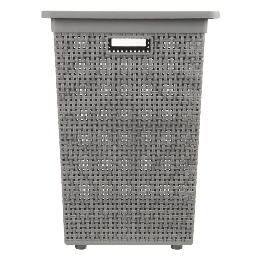 ตะกร้าผ้าเหลี่ยมสูงมีฝา DKW HH-1110 เทา