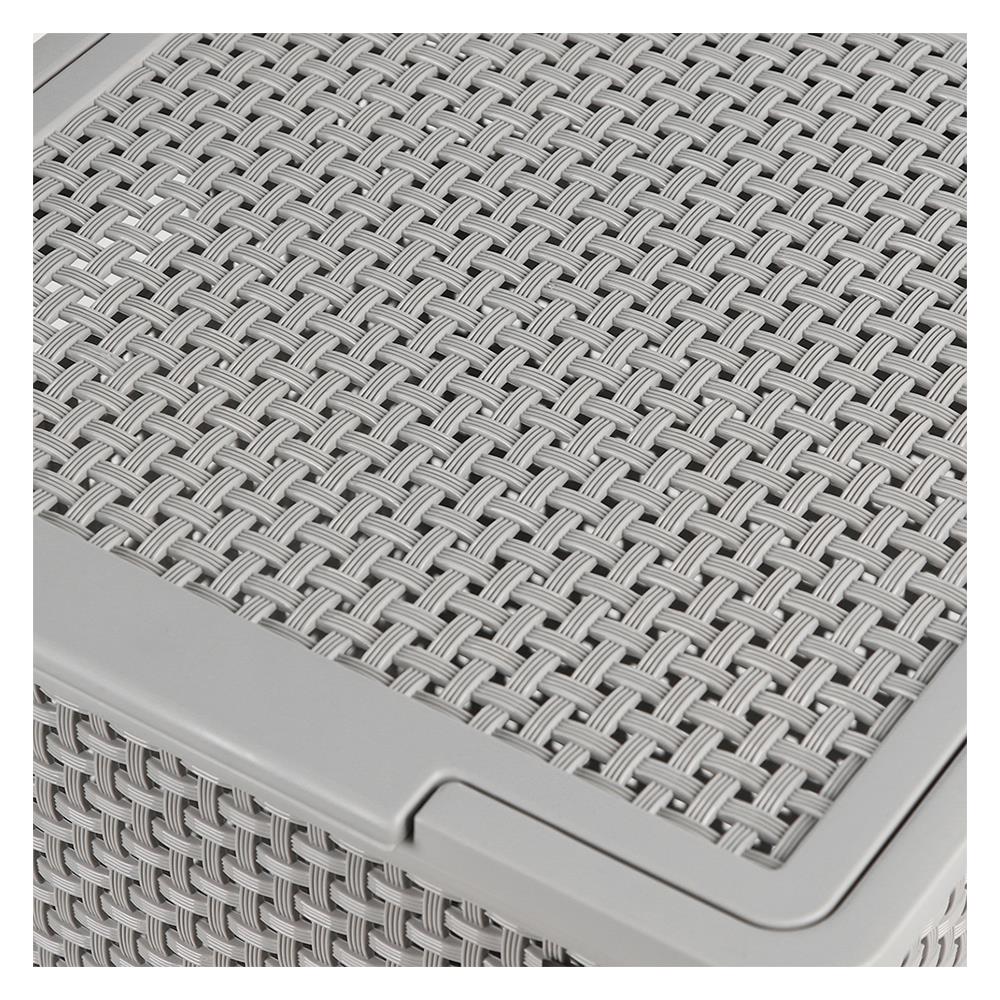 ตะกร้าผ้าเหลี่ยมสูงมีฝา DKW HH-1110 เทา