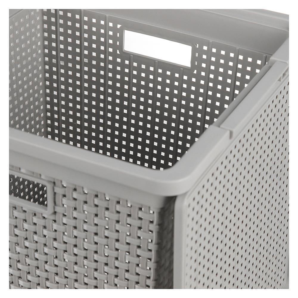 ตะกร้าผ้าเหลี่ยมสูงมีฝา DKW HH-1110 เทา