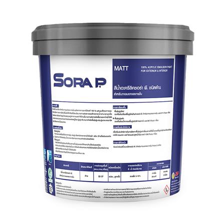 สีน้ำทาภายนอก ชนิดด้าน JBP SORA P BASE A สีขาว 2.5 แกลลอน_1