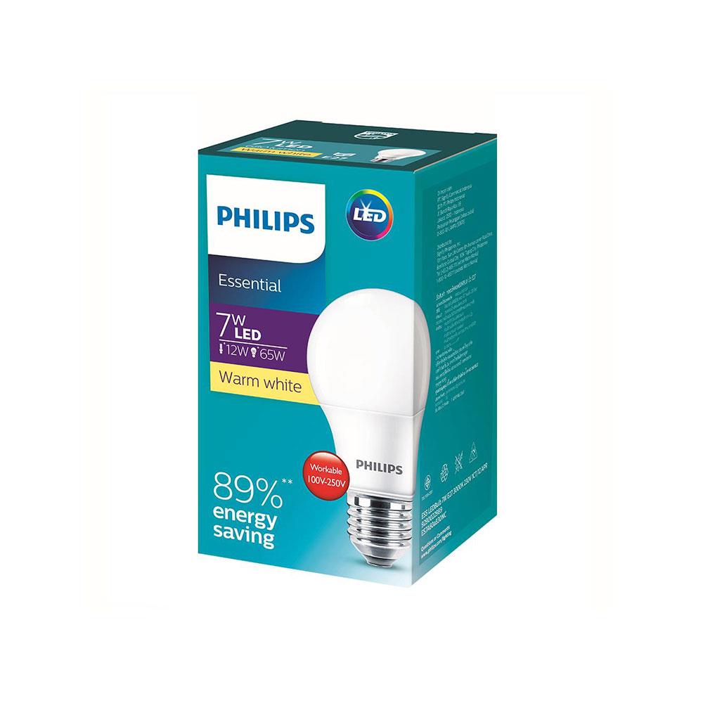 หลอด LED PHILIPS A60 ESSENTIAL 7 วัตต์ WARM WHITE E27