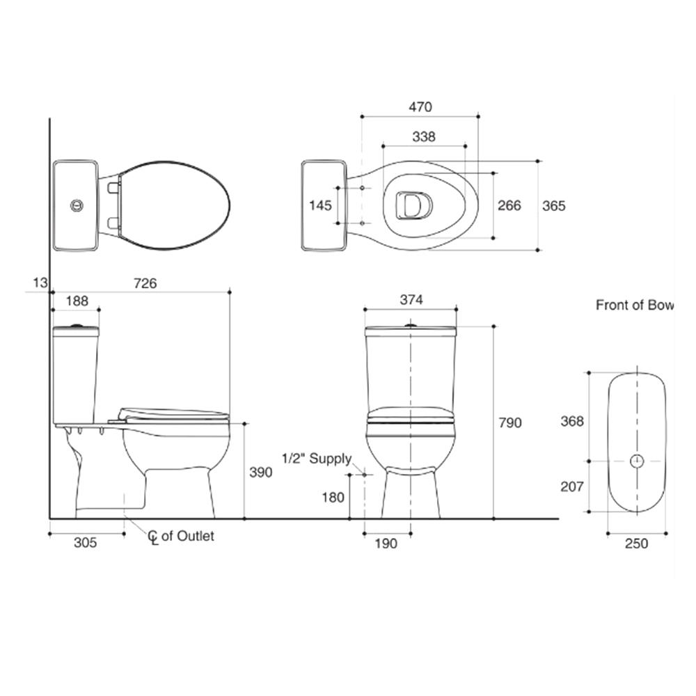 สุขภัณฑ์ 2 ชิ้น KARAT K-75750X-S-WK 3/4.5L สีขาว